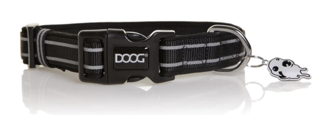 DOOG Lassie Comfort-Grip Neoprene Dog Leash - Durable, All-Weather Black