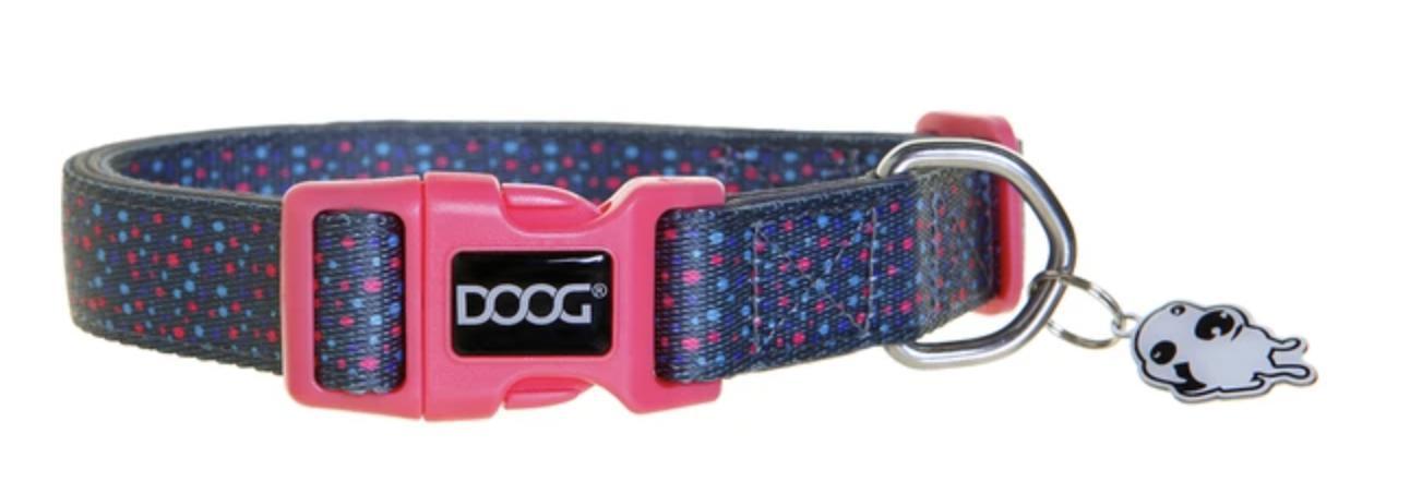 DOOG Marley Grey Waterproof Neoprene Dog Collar - Durable, Comfy, Adjustable Pet Gear